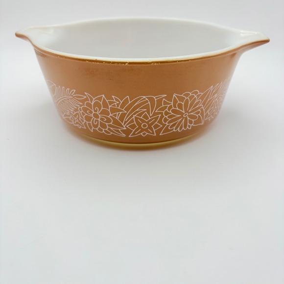 Pyrex Other - Pyrex Woodland 750ml Casserole Bowl Tan Floral 472-B No Lid